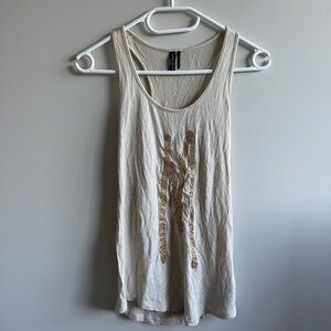 Guess Gold Sequin “M” Women's Tank Top XS